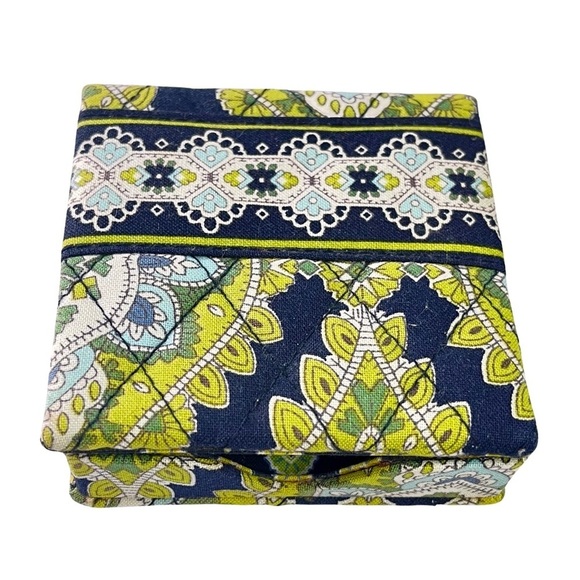 Vera Bradley Sticky Note Holder Box Cambridge Pattern Green Blue Floral - Picture 5 of 6